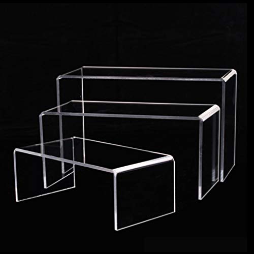 EXCEART 3Pcs Gafas de Sol Estante Soporte Transparente Acrílico Riser Rack Multiuso en Forma de U Gafas Billetera Figuras Soporte de Exhibición para Tienda en Casa