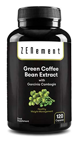 Extracto de Café Verde Natural con Garcinia Cambogia pura, 120 cápsulas, para perder peso, quemar grasas y disminuir el apetito, No GMO, 100% Natural