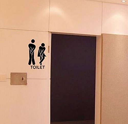 Extraíble Hombres Mujeres Cuarto de baño WC WC etiqueta engomada de la familia de la decoración DIY