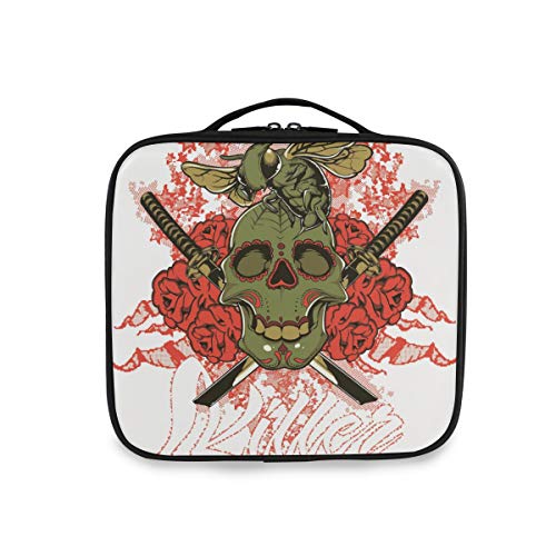 FAJRO Samurai - Neceser de maquillaje, diseño de calavera