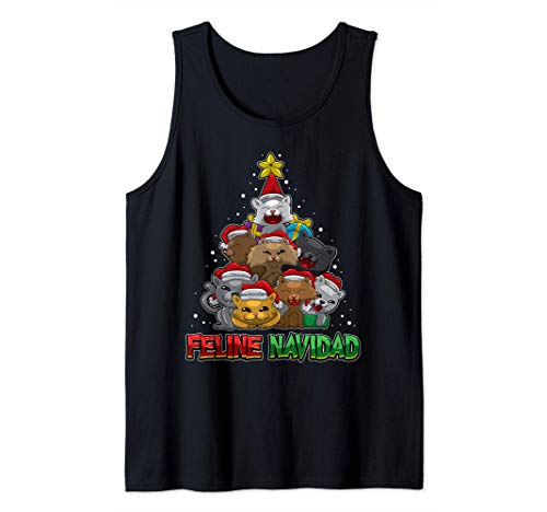 Feline Navidad - Feliz Navidad for Cats Camiseta sin Mangas