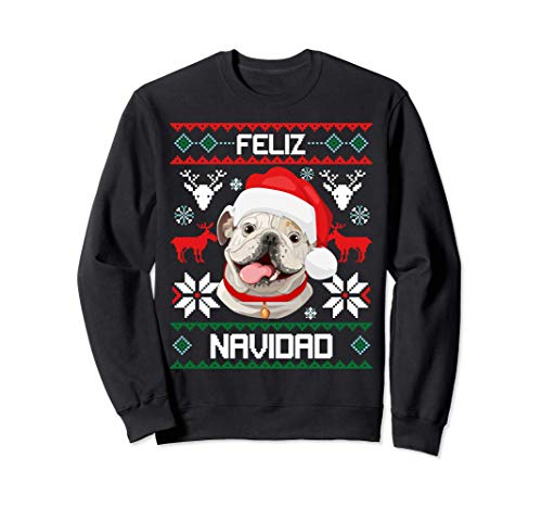 Feliz Navidad - Bulldog Inglés - Dulce perro de la Navidad Sudadera