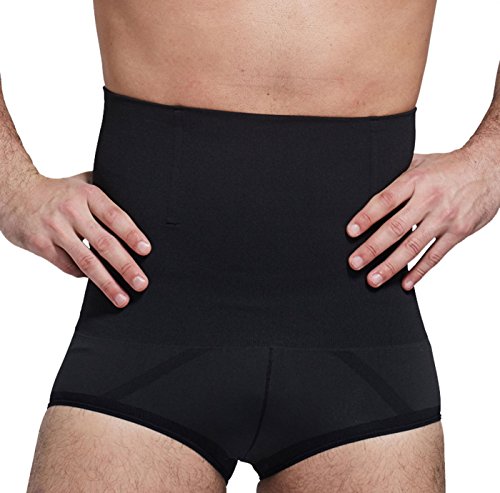 FEOYA - Slip Adelgazante para Hombre Calzoncillos Reductor Ropa Interior con Faja Moldeadora para Vientre Plano Transpirable Elástico - Negro - Talla ES XL