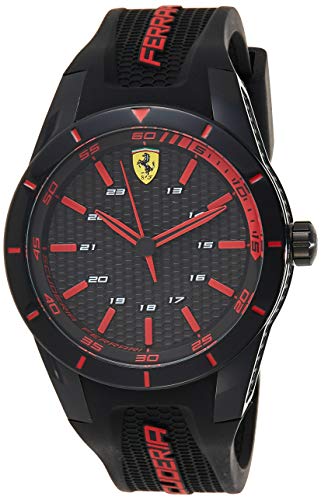 Ferrari 0830245 RedRev - Reloj analógico de pulsera para hombre (cuarzo, correa de silicona)