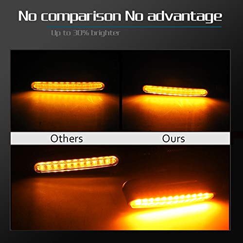 FEZZ Intermitentes Led Moto Universales Intermitentes Moto Homologados Luz Senal de Giro Indicator Faros Ambar, Pack of 2