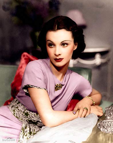 FHGFB DIY「Vivien Leigh」Kits de Pintura por números Pinceles Pigmento acrílico Parejas y Amigos Sin Marco -40x50cm