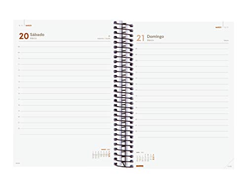 Finocam - Agenda 2021 1 Día página Espiral Opaque Negro Español