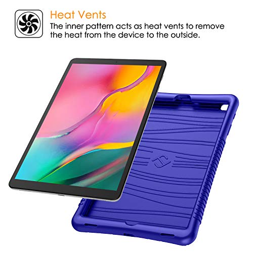 Fintie Funda de Silicona para Samsung Galaxy Tab A 10.1 2019 - [Honey Comb Series] Carcasa Ligera de Silicón Antideslizante para Niños a Prueba de Golpes para Modelo SM-T510/T515, Azul Oscuro