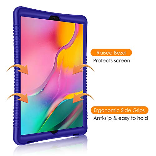 Fintie Funda de Silicona para Samsung Galaxy Tab A 10.1 2019 - [Honey Comb Series] Carcasa Ligera de Silicón Antideslizante para Niños a Prueba de Golpes para Modelo SM-T510/T515, Azul Oscuro