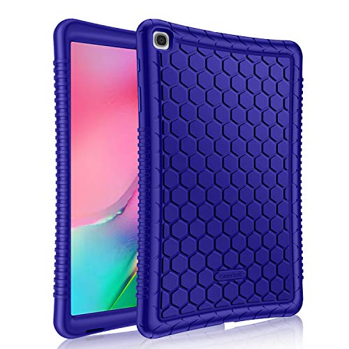 Fintie Funda de Silicona para Samsung Galaxy Tab A 10.1 2019 - [Honey Comb Series] Carcasa Ligera de Silicón Antideslizante para Niños a Prueba de Golpes para Modelo SM-T510/T515, Azul Oscuro