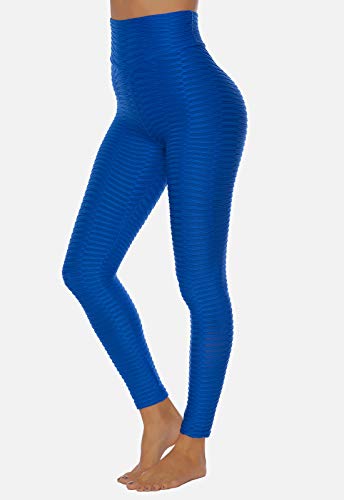 FITTOO Leggings Push Up Mujer Mallas Pantalones Deportivos Alta Cintura Elásticos Yoga Fitness #2 Azul Chica