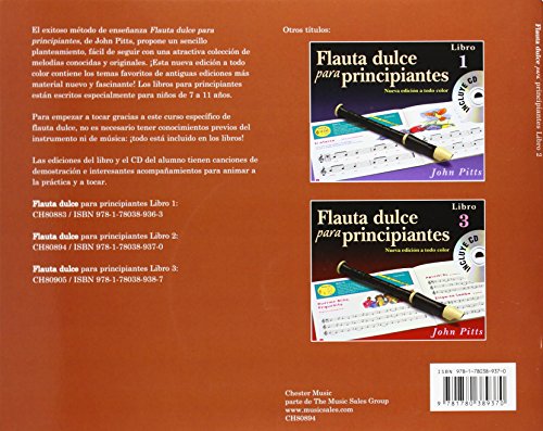 Flauta Dulce Para Principiantes Libro 2 (Recorder from the Beginning) Book/CD - Spanish +CD