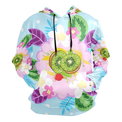 Flor De Kiwi Sudadera con Capucha Sudaderas Deportivas con Estampado 3D Impresión Hoodie Sweatshirt para Niñas Niños Hombres (Tela Saludable)