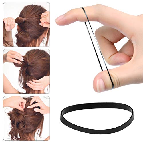 FOCCTS 300 piezas de horquillas y bandas para el pelo, incluye 200 horquillas en forma de U y 100 bandas para el pelo con caja de almacenamiento para niñas y mujeres, color dorado y negro