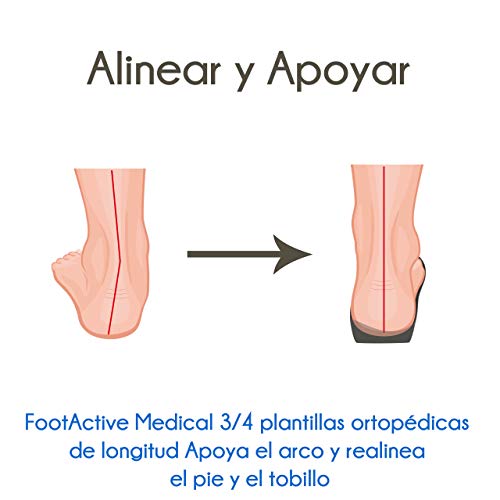 FOOTACTIVE Médicos 3/4 Longitud Plantillas - S - 39/41 EU