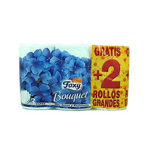 Foxy - Bouquet - Papel higiénico - 6 rollos (AZUL)