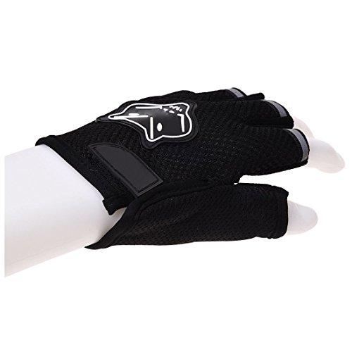 Fransande Par Guantes Cortos Negro para Moto Ciclismo Bici Bicicleta Verano