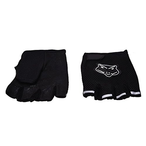 Fransande Par Guantes Cortos Negro para Moto Ciclismo Bici Bicicleta Verano