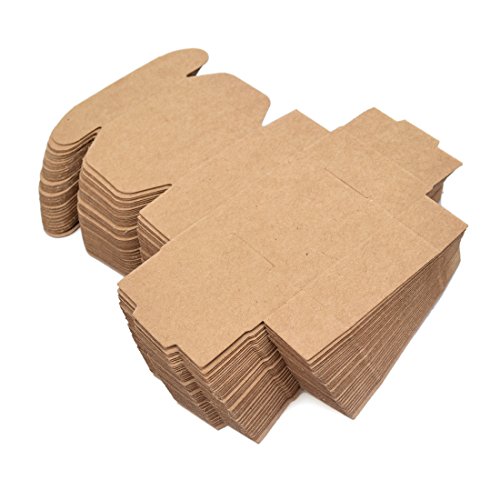 Freahap 50pcs Caja de Regalo Cuatro Tamaños Cajas de Papel Kraft para Jabón Cajas de Pastel Envoltura de Postre M