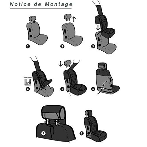 Funda de asiento delantero grande confort para Omega A (1991/03-1992/07), 1 pieza, color gris