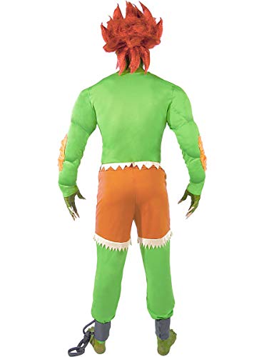 Funidelia | Disfraz de Blanka - Street Fighter Oficial para Hombre Talla XL ▶ Games, 80er Jahre, Arcade - Verde, Camiseta con Pecho y Brazos musculosos, pantalón musculoso y grilletes