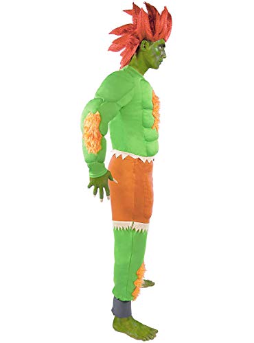 Funidelia | Disfraz de Blanka - Street Fighter Oficial para Hombre Talla XL ▶ Games, 80er Jahre, Arcade - Verde, Camiseta con Pecho y Brazos musculosos, pantalón musculoso y grilletes