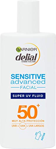 Garnier Delial Sensitive Advanced - Crema Facial Super UV Fluid con Ácido Hialurónico IP50+ - 40 ml