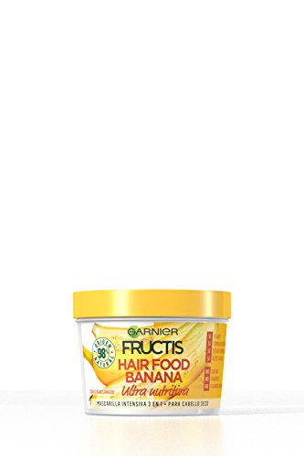 Garnier Fructis Hair Food Mascarilla Nutritiva de Banana para Pelo Seco - Pack de 3 x 390 ml