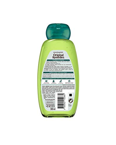 Garnier Original Remedies - Champú con Té Verde y 5 Plantas para Pelo Normal y Uso Diario - 300 ml