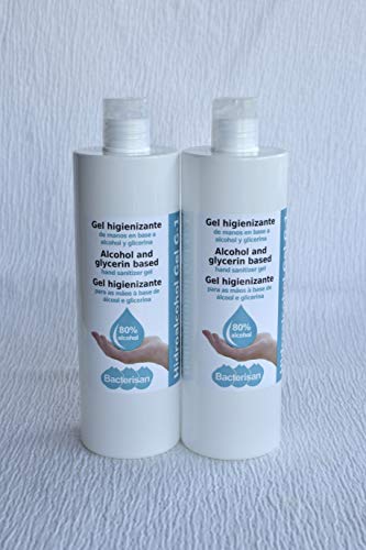 GEL CON DOSIFICADOR HIDROALCOHOLICO HIGIENIZANTE ANTISEPTICO MANOS 500ML 80% ALCOHOL BACTERIGEL BACTERISAN PROFESIONAL BILPER