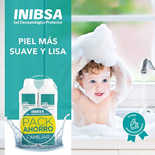 Geles Inibsa - Gel Dermatológico 1000 ml, Gel de ducha para el cuidado de la piel y el cabello, Ahorro Pack Dermatologico