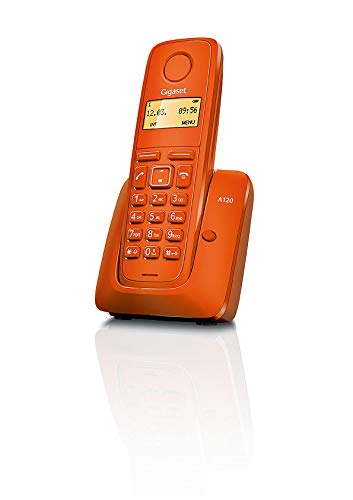 Gigaset A120 - Teléfono Inalámbrico, Agenda de 50 Contactos,, Pantalla Iluminada, Color Naranja