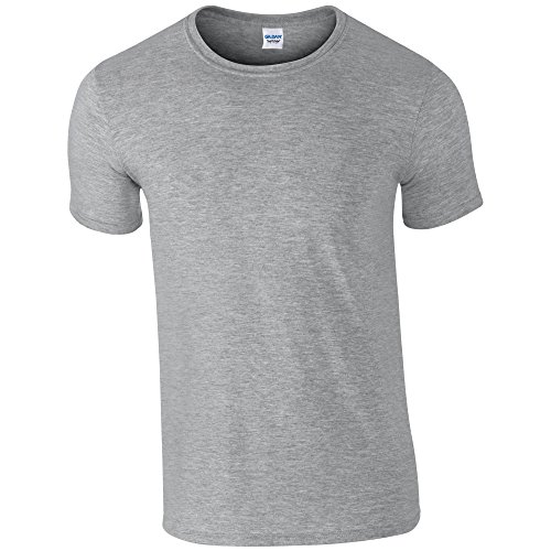 Gildan - Suave básica Camiseta de Manga Corta para Hombre - 100% algodón Gordo (Mediana (M)) (Gris Sport)