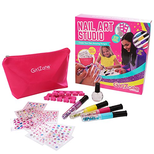 GirlZone Regalos para Niñas, Pintauñas Niñas - Diseña Tus Uñas - Set Maquillaje Niña: Decora Tus Uñas - Set Manicura Niñas 6 7 8 9 10 11 12 años - Manicura Juguete