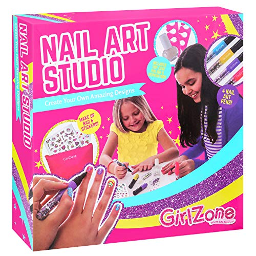 GirlZone Regalos para Niñas, Pintauñas Niñas - Diseña Tus Uñas - Set Maquillaje Niña: Decora Tus Uñas - Set Manicura Niñas 6 7 8 9 10 11 12 años - Manicura Juguete