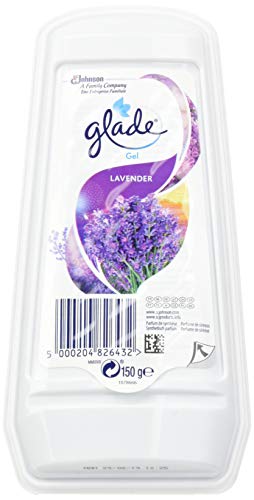 Glade By Brise Gel sólido ambientador de larga duración, frescor en la casa, eficiencia 1 meses, aroma a lavanda y jazmín, 150 g, lote de 2