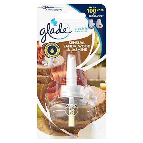 Glade Electric Recambio de aceite perfumado de sándalo y jazmín 20 ml, paquete de 6