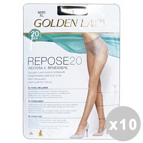 Golden Lady Repose Juego 10 golden Lady Repose Medias 20 den marrón ciervo talla IV 36 F