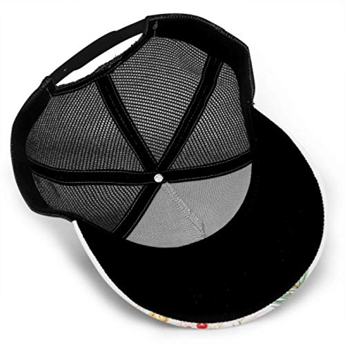 Gorra de béisbol para Hombres y Mujeres, Marco de Navidad Brillante, Abeto Rojo Dorado, Malla de Camionero Ajustable, Gorra de béisbol con ventilación de Verano, Gorra para el Sol, Sombrero para papá