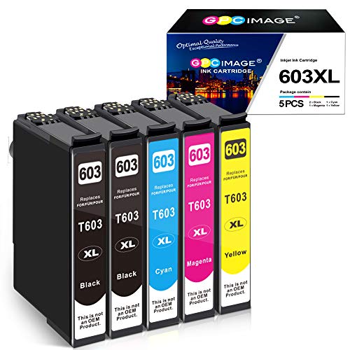 GPC Image 603 XL Tinta Compatible para Epson 603XL Cartuchos de Tinta para Epson Expression Home XP-3100 XP-4100 XP-2100 XP-2105 XP-3105 XP-4105 Workforce WF-2810 WF-2830 WF-2835 WF-2850 (5-Pack)