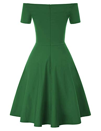 GRACE KARIN Mujer Vestido Fuera del Hombro Vintage Retro de Cóctel Fiesta Vestido S CL011020-3