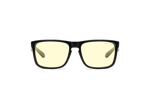 Gunnar Gaming and Computer Eyewear | Intercept, Onyx frame, Amber Tint | Blue Light Blocking Glasses | Patented lens, 65% Blue Light Protection, 100% UV Light | Reduce Eye Strain & Dryness