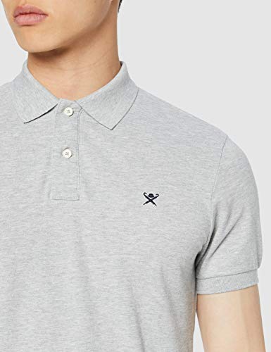 Hackett Slim Fit Logo Polo, Gris (Light Grey Marl 913), Medium para Hombre