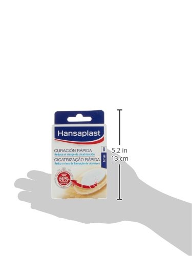 Hansaplast Apósito Cura Rápida, apósitos cicatrizantes para acelerar el proceso de curación, tiritas transpirables y resistentes al agua para curar heridas, 1 x 8 ud