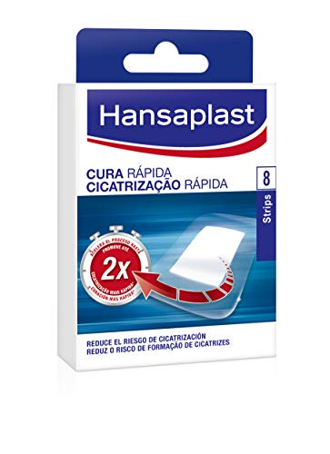 Hansaplast Apósito Cura Rápida, apósitos cicatrizantes para acelerar el proceso de curación, tiritas transpirables y resistentes al agua para curar heridas, 1 x 8 ud