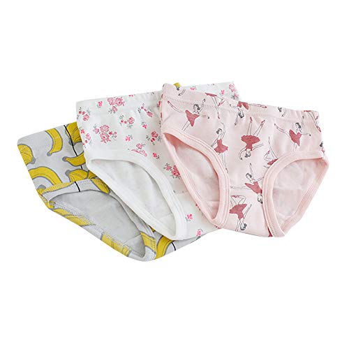 Happy Cherry - Calzoncillos Niña Bebe de Verano de Algodón Suave Ropa Interior Estanpada Conjuntos de 6 Braguitas Bragas Slips para Niña Infantil de 3-4 Años