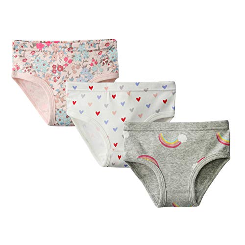 Happy Cherry - Calzoncillos Niña Bebe de Verano de Algodón Suave Ropa Interior Estanpada Conjuntos de 6 Braguitas Bragas Slips para Niña Infantil de 3-4 Años