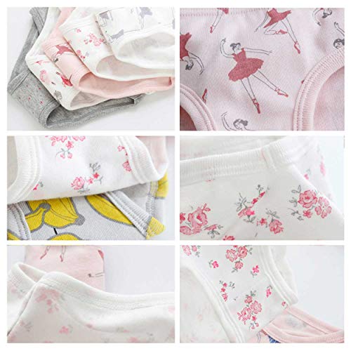 Happy Cherry - Calzoncillos Niña Bebe de Verano de Algodón Suave Ropa Interior Estanpada Conjuntos de 6 Braguitas Bragas Slips para Niña Infantil de 3-4 Años