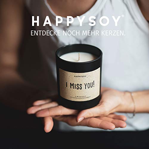 Happysoy I Miss You - Vela aromática en vaso con texto en alemán (hecha a mano)