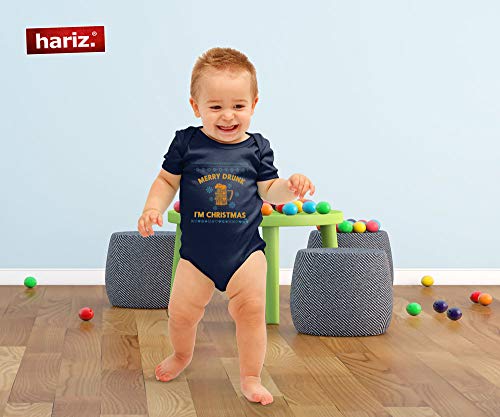 Hariz - Body de manga corta para bebé (12 a 18 meses), diseño de Navidad, color marrón